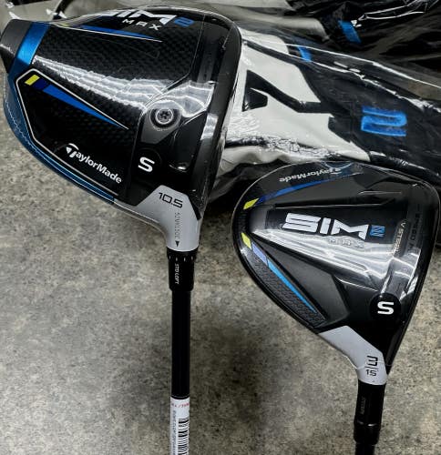 TaylorMade SIM2 MAX Right Hand Set Driver, 3-Wood, Ventus Blue Stiff Flex NEW