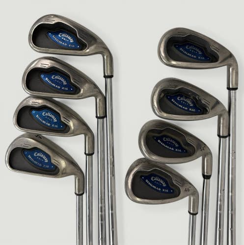 Callaway Steelhead X-16 Irons 4 5 6 7 8 9 PW SW System Uniflex RH