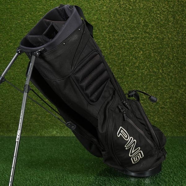 PING Voyage Stand Golf Bag Black 4-Way Divider Dual Strap ~ LOOK