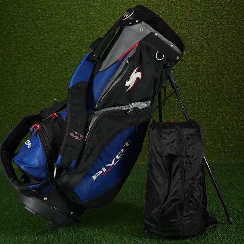 PIVOT GS OGIO Performance Stand Golf Bag Blue/Black + Double Strap & Rain Hood!!