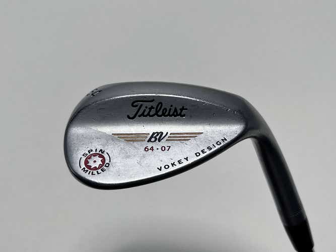 Titleist Vokey Spin Milled Chrome 2009 Wedge 64* 7 Bounce Wedge Steel Mens RH