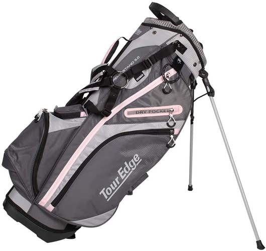 Tour Edge Hot Launch Xtreme 5.0 Stand Bag (Silver/Pink) NEW