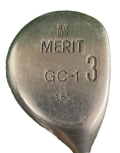 Merit Golf 3 Wood 16* RH Men's GC-1 Stiff Graphite 43" New Grip Nice Club