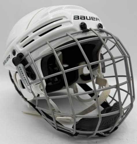 Small White Bauer 2100 Complete Helmet