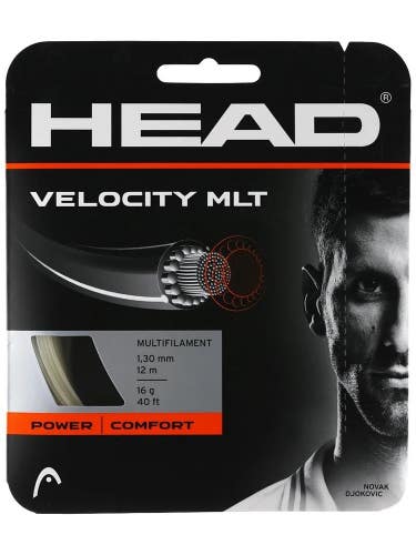 2 SETS: HEAD VELOCITY MLT 16 (1.30) MULTIFILAMENT TENNIS STRING (NATURAL)
