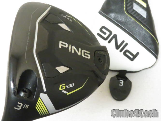 PING G430 Max Fairway 15° 3 Wood Alta CB 65 Black Stiff +HC Near MINT LEFT LH