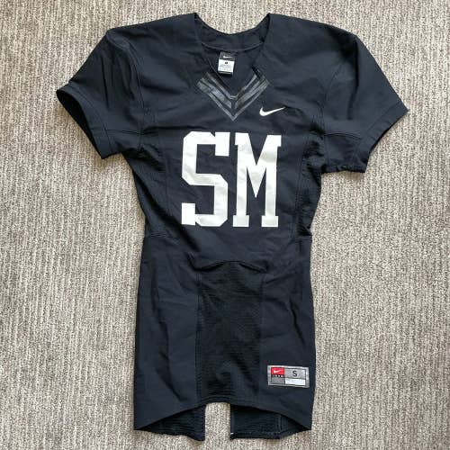 Men's Small Nike Football Team Issued Game Cut Jersey Black White
