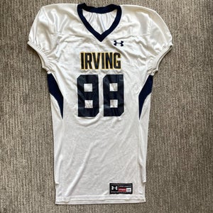 Men's Medium Under Armour Irving Football Team Issued Game Cut Jersey White