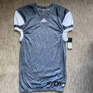 New Men's Medium Adidas Press Coverage Football Game Cut Jersey Gray