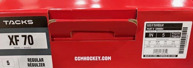 CCM Tacks XF 70 Hockey Skates Regular Width Size 5 (New)