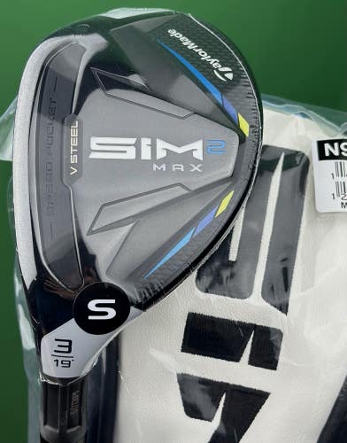 TaylorMade SIM2 MAX Hybrid 3H 19* LEFT Hand Stiff Flex Ventus LH w/ Cover NEW