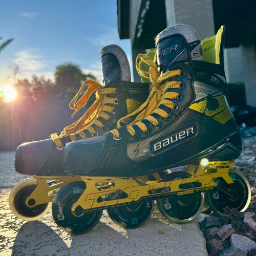 Black/Yellow 2020 Bauer Supreme 3S Hockey Skates Wide Width 7.5 (Used)