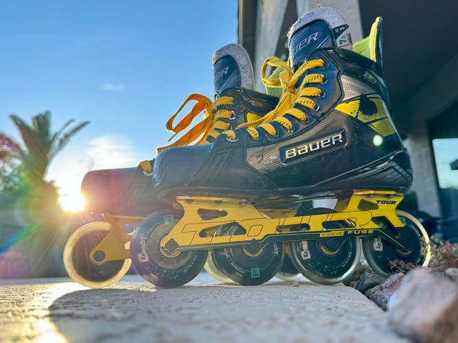 Black/Yellow 2020 Bauer Supreme 3S Hockey Skates Wide Width 7.5 (Used)