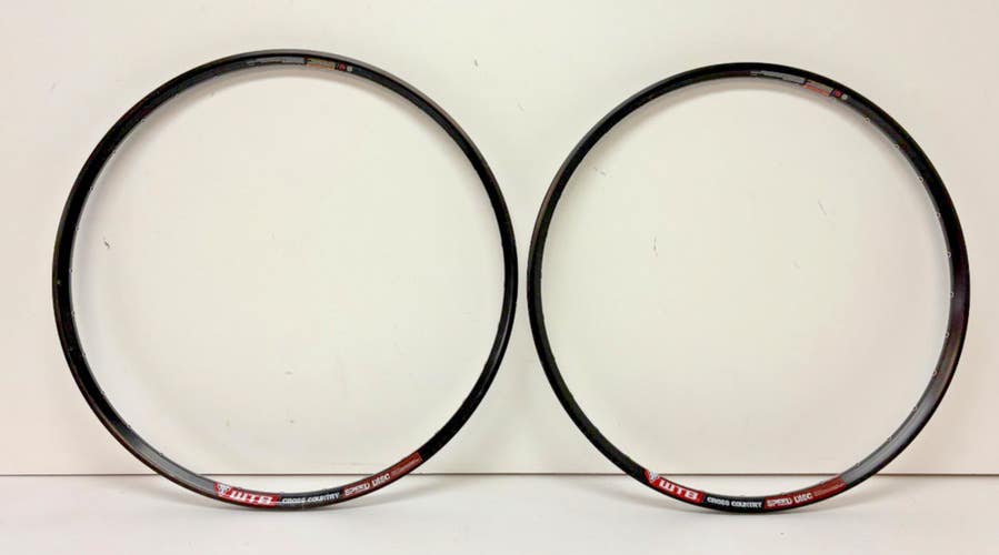 (2) WTB Cross Country Speed Disc 32-Hole Black Aluminum 26" Mountain Bike Rims