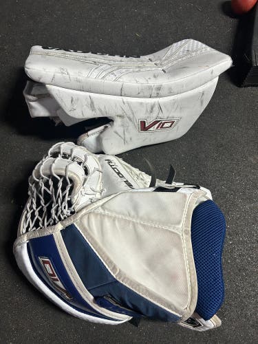 Vaughn Velocity V10 Regular Goalie Blocker and Glove set FREE Shipping USA
