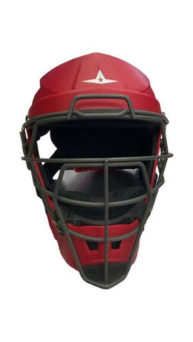 Used All-Star MVP Catchers Helmet w/Mask Red One Size 11859-S000029511
