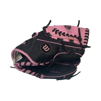 Used Wilson A200 BB/SB Glove T-ball Pink And Black 10" 11859-S000029483