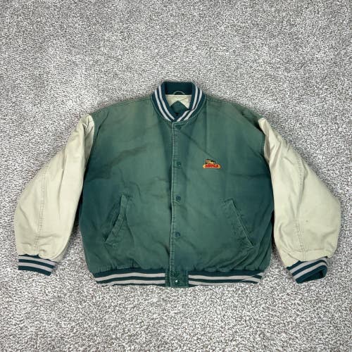 Vintage MV Sport Jacket Mens XL Green Dekalb Varsity Canvas Workwear Western 80s