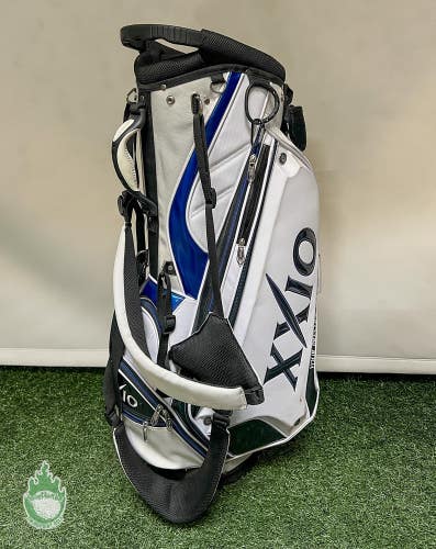 Used XXIO Blue/White/Black Golf Stand/Carry Bag 5-Way Rainhood Included