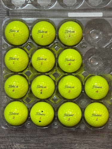 14 Titleist Pro V1x Yellow Golf Balls - 5A/4A Condition