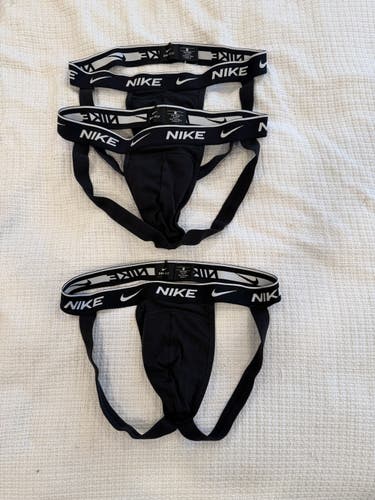 Black Nike Dri-Fit Jockstrap 3-Pack - Men's Adult Medium - Jock / Athletic Supporter (Used)