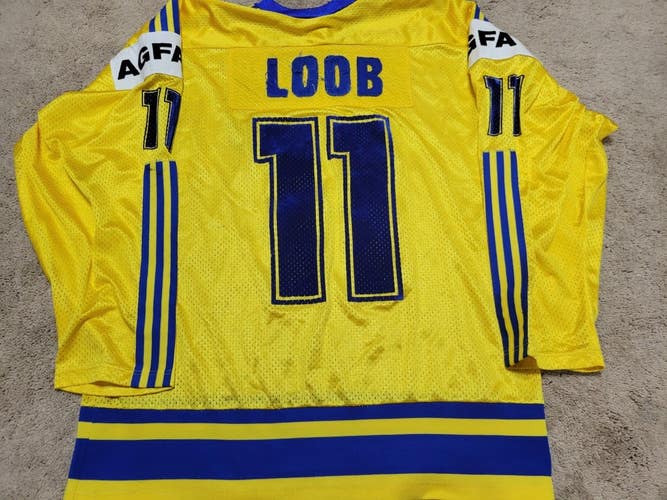 HAKAN LOOB 1987 World Championships Team Sweden GOLD MEDAL PMd Game Worn Jersey