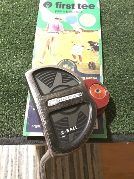 Odyssey Left Handed O-Works 2-Ball Red Putter 34.5 Inches (Needs New Grip) LH