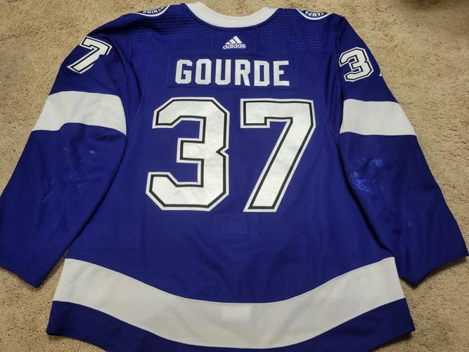 YANNI GOURDE 20'21 Game 7 GWG Tampa Bay Lightning Photomatched Game Worn Jersey