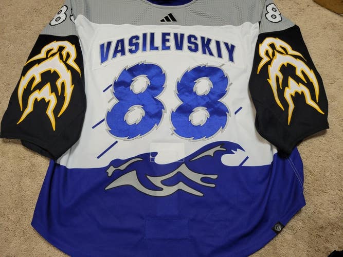 ANDREI VASILEVSKIY 22'23 Storm Tampa Bay Lightning Photomatched Game Worn Jersey