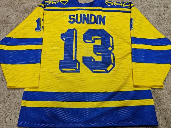 MATS SUNDIN 1991 Canada Cup Rookie Team Sweden Signed Game Worn Jersey