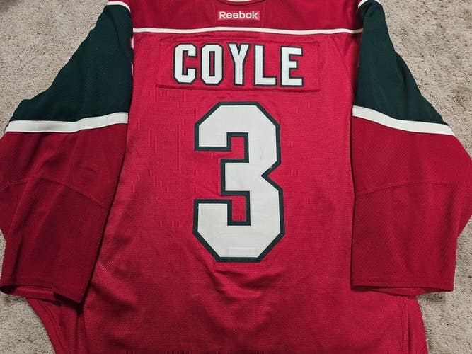 CHARLIE COYLE 14'15 Minnesota Wild Red Set 2 Photomatched Game Worn Jersey