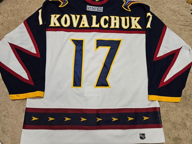 ILYA KOVALCHUK 02'03 Atlanta Thrashers 100th Point Photomatched Game Worn Jersey