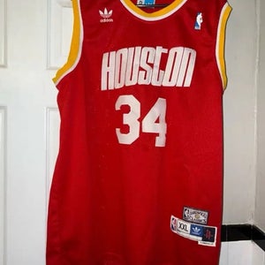 Adidas NBA Hardwood Classics Houston Rockets Hakeem Olajuwon Basketball Jersey Used
