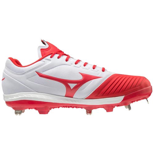 Mizuno Sweep 5 Women's US 10 White Red Lace Up Metal Softball Cleats GAL261