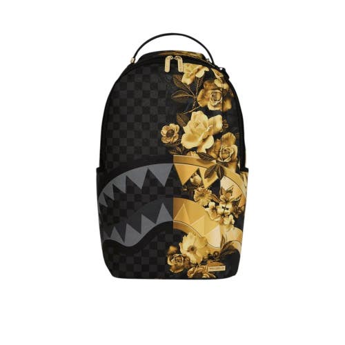 Sprayground Gold Floral Remix Backpack Unisex Black Gold Vibrant Floral SPR232