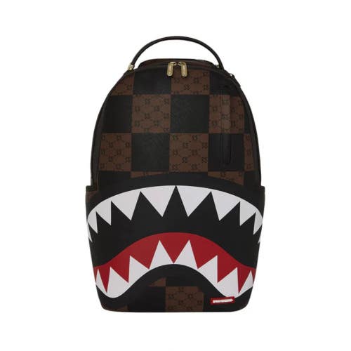 Sprayground Check Paris DLXSV Backpack Unisex OS Brown Shoulder Strap Bag SPR243