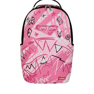 Sprayground Broken Hearts Club Backpack Unisex OS Pink Shoulder Strap Bag SPR238