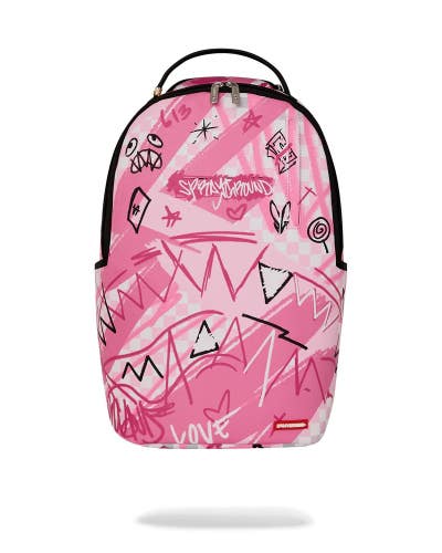 Sprayground Broken Hearts Club Backpack Unisex OS Pink Shoulder Strap Bag SPR238