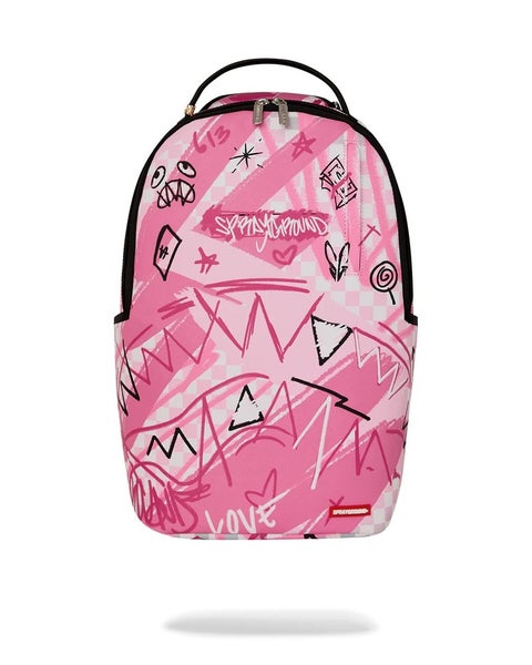 Sprayground Broken Hearts Club Backpack Unisex OS Pink Shoulder Strap Bag SPR238