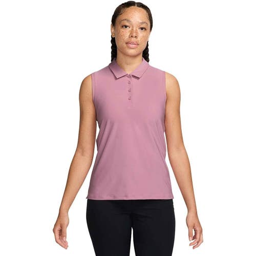 Nike Victory Polo Shirt Women's 2XL Pink Dri-FIT Sleeveless Golf Active DSGL257