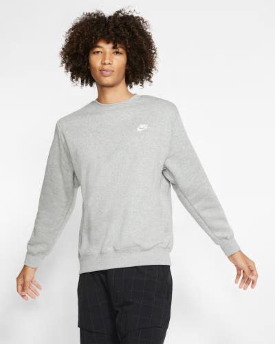 Nike Sportswear Club Fleece Sweatshirt Men's Small Dark Gray Crew Neck DSGL353