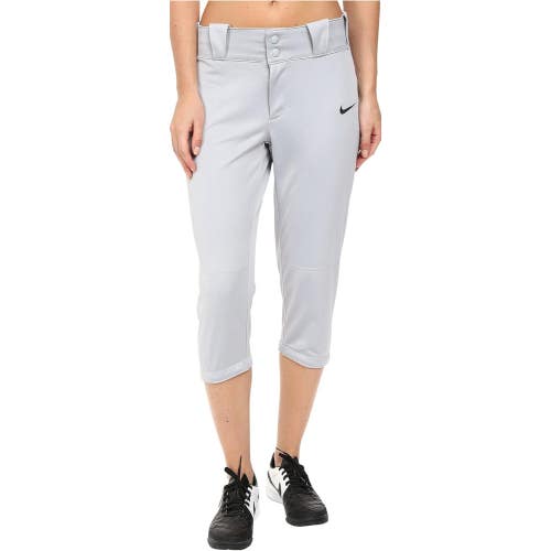 Nike Diamond Invader Softball Pants Womens M Gray Swoosh Logo Activewear DSGL429