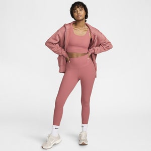 Nike Zenvy Leggings Women XS Canyon Pink High-Waisted Rib 7/8 Skinny Leg DSGL408