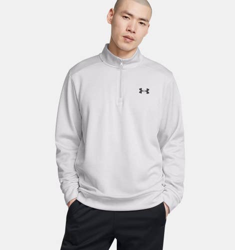 Under Armour Fleece Twist Sweatshirt Men's Halo Gray Mock Neck 1/4 Zip DSGL308