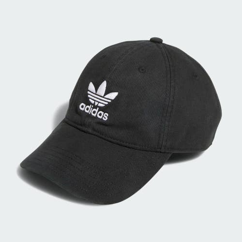 Adidas Originals Baseball Cap Men's Black Trefoil Relaxed Strap-Back Hat DSGL412