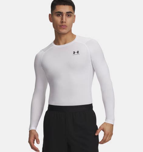 Under Armour Heatgear Baselayer Layer Top Men's 2XL White Long Sleeve DSGL379