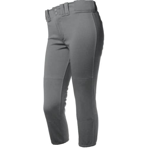 RIP-IT Softball Pants Womens Large Gray 4-Way Stretch Cropped Activewear DSGL424