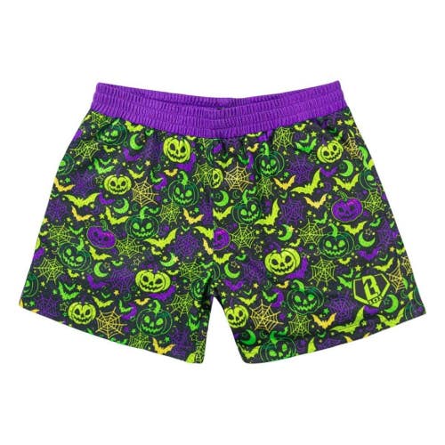 Baseball Lifestyle 101 Spooky SZN Shorts Boys Green Purple Elastic Waist DSGL415