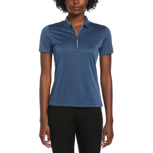 Callaway Pro Spin Polo Shirt Womens Small True Navy Short Sleeve 1/4 Zip DSGL391