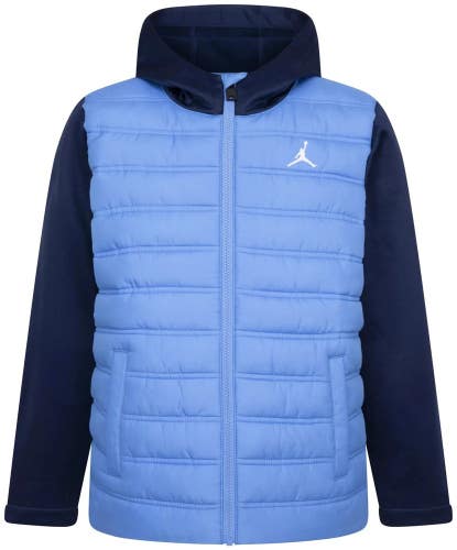 Jordan 95D585-U25 Puffer Jacket Boys Legend Blue Hooded Long Sleeve DSGL347
